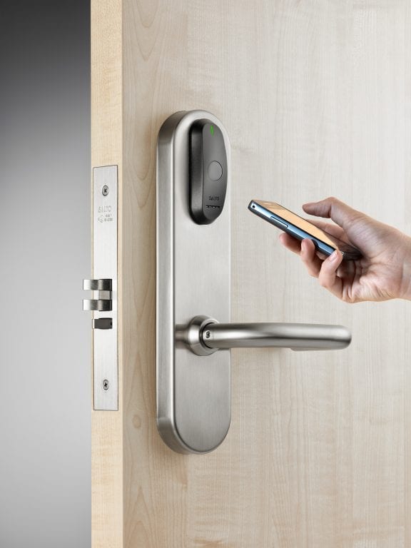 Unlocking a Salto lockset with a mobile phone