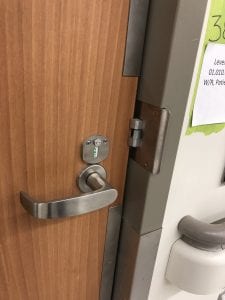 Wood Door with emergency latch