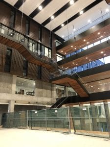 Ceiling-hung staircase at UTM Deerfield Hall