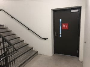 Door in stairwell