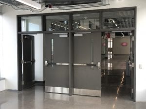Cross corridor opening with sentronic closers