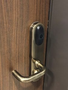 brass salto lock with key override