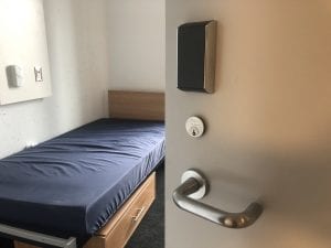 IN120 wireless lock on dormitory door