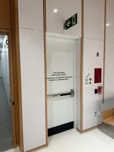 Fire exit with rim exit device